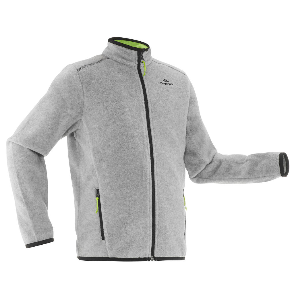 Kids' mh150 grey hiking fleece jacket