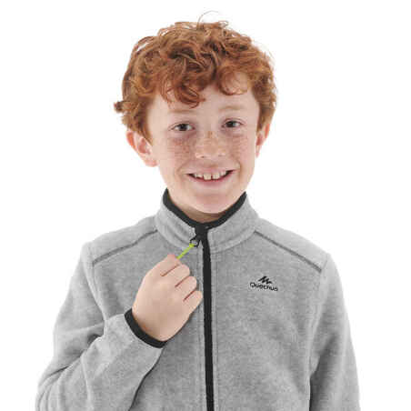 Kids' MH150 grey hiking fleece jacket