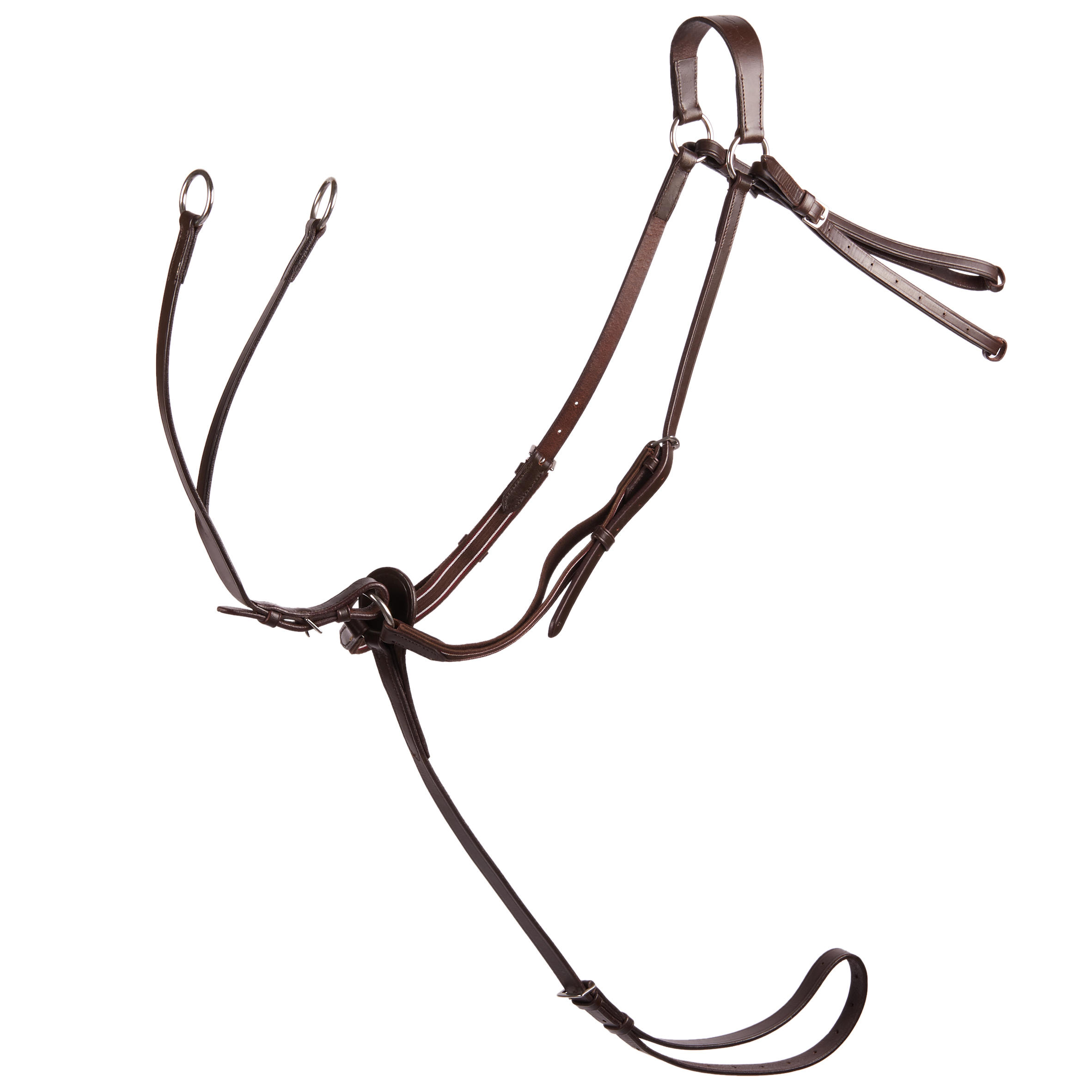 FOUGANZA Schooling Horse Riding Breastplate + Martingale For Horse - Brown