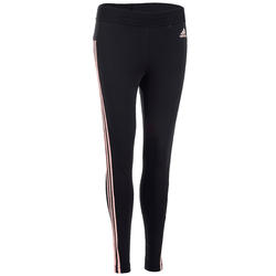 Legging Adidas 3S 500 slim Gym Stretching femme noir et rose