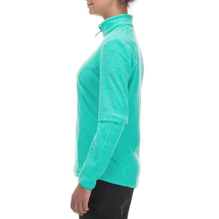 MH100 Women's Mountain Hiking Fleece - Turquoise Stripe