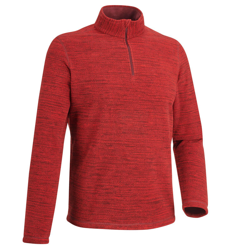 Sudadera polar travesía hombre Forclaz 50 rojo jaspeado Sudadera polar travesía hombre Forclaz 50 rojo jaspeado