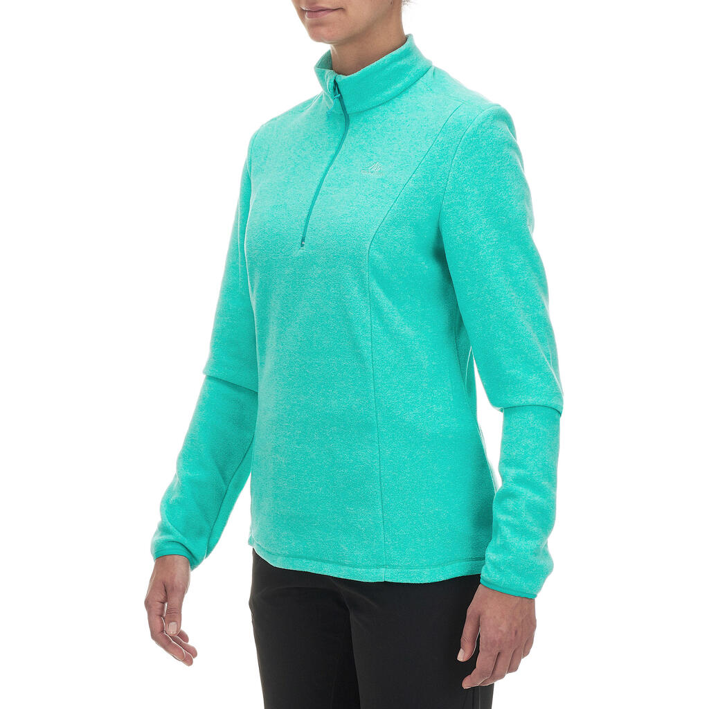 MH100 Women's Mountain Hiking Fleece - Turquoise Stripe