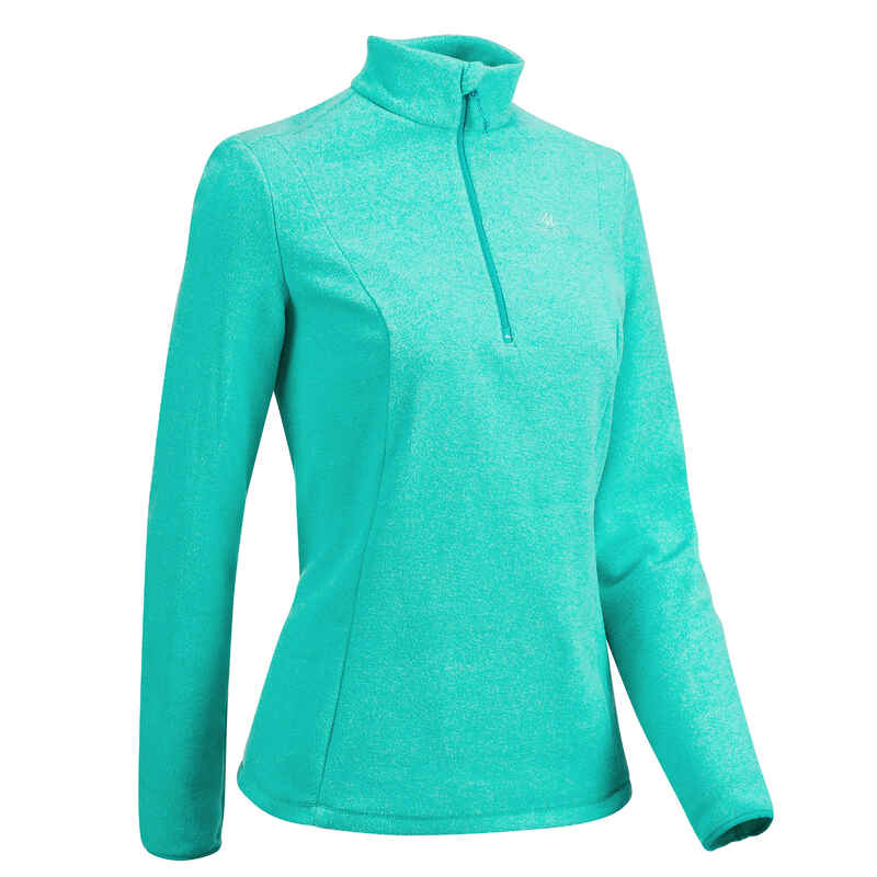 MH100 Women's Mountain Hiking Fleece - Turquoise Stripe