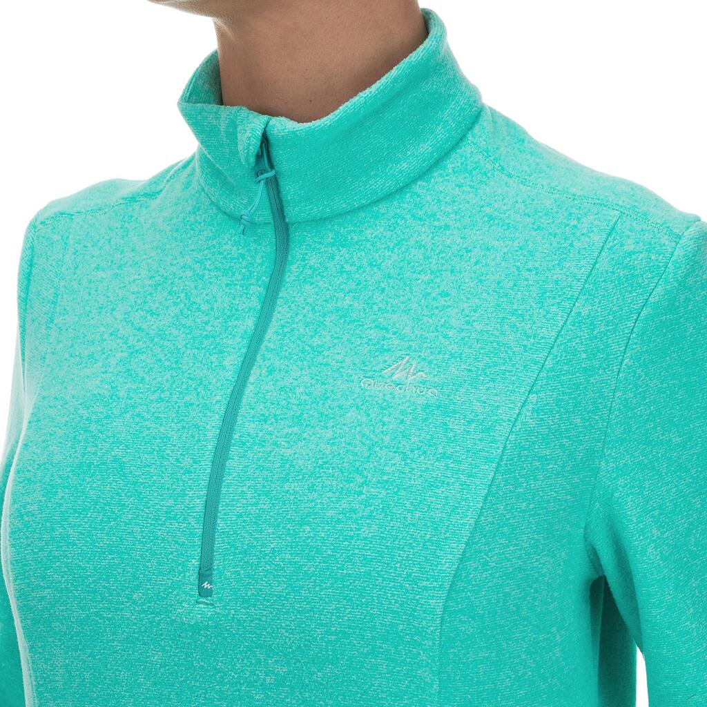 MH100 Women's Mountain Hiking Fleece - Turquoise Stripe