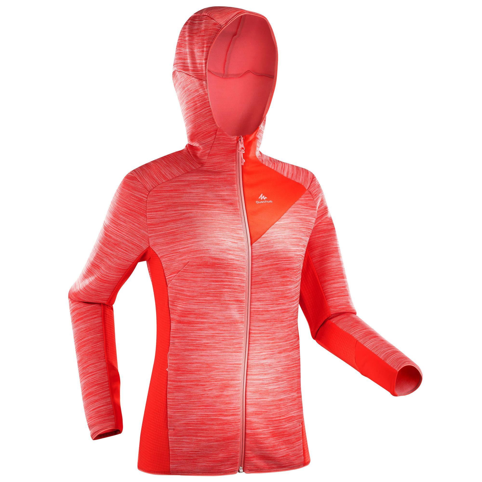 Chaqueta Polar Montaña Trekking Quechua MH900 Mujer Gris Jaspeado