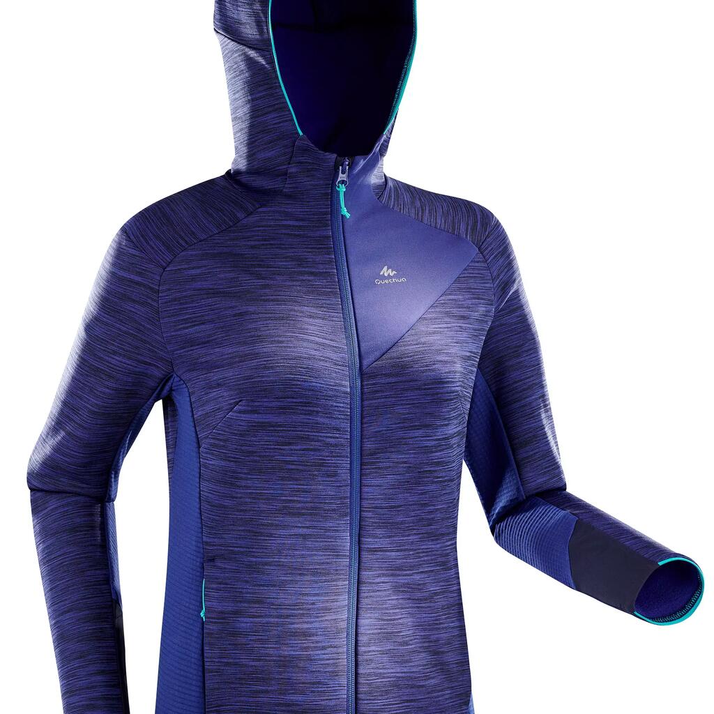 MH900 Women's Mountain Hiking Fleece Jacket - Mottled Blue