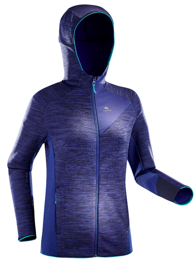 Veste polaire de randonnée montagne femme MH920 Bleu chiné