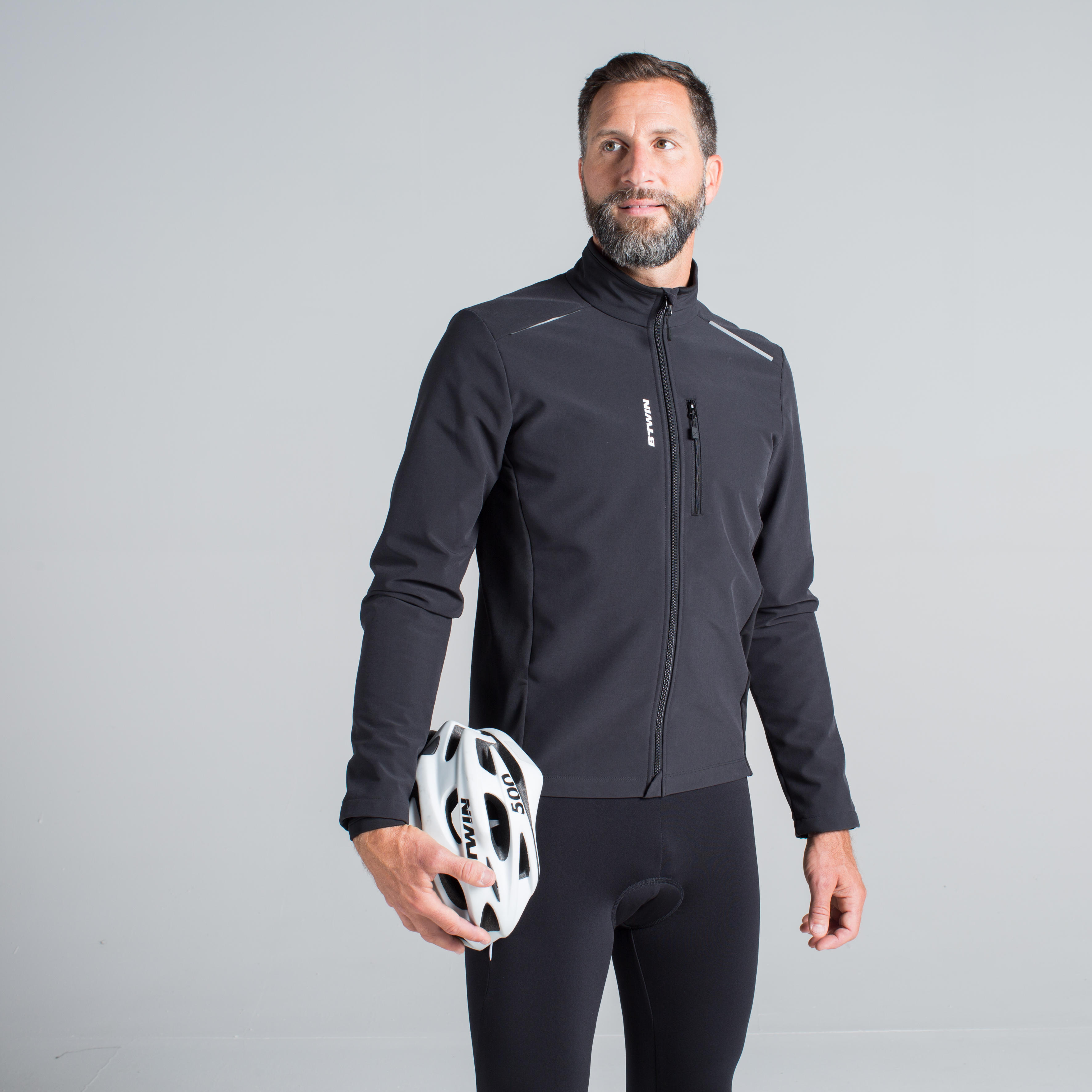 VESTE HIVER HOMME VELO ROUTE CYCLOTOURISME 100 NOIR Decathlon