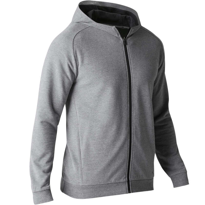 DOMYOS 500 Gym Stretching Hooded Jacket - Light Grey ...