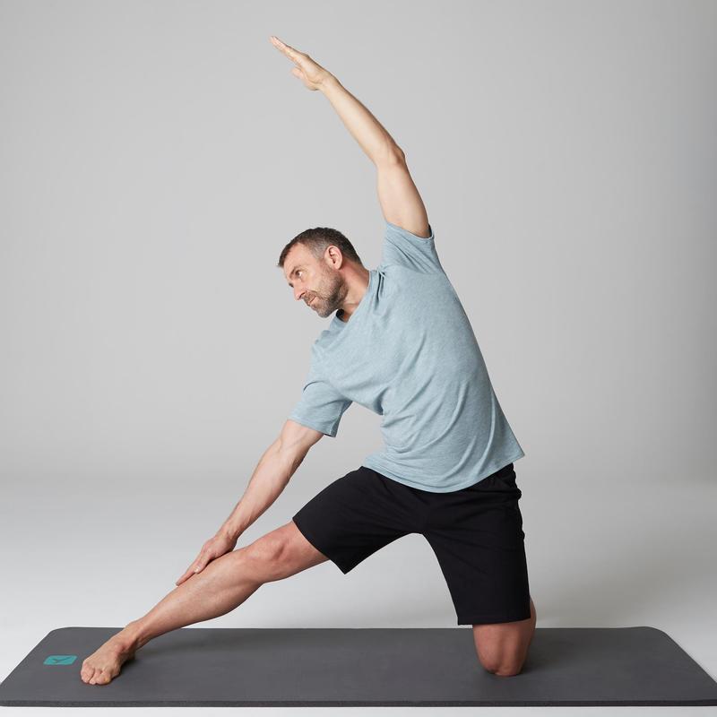 500 Pilates Tisortu Erkek Acik Mavi Domyos By Decathlon