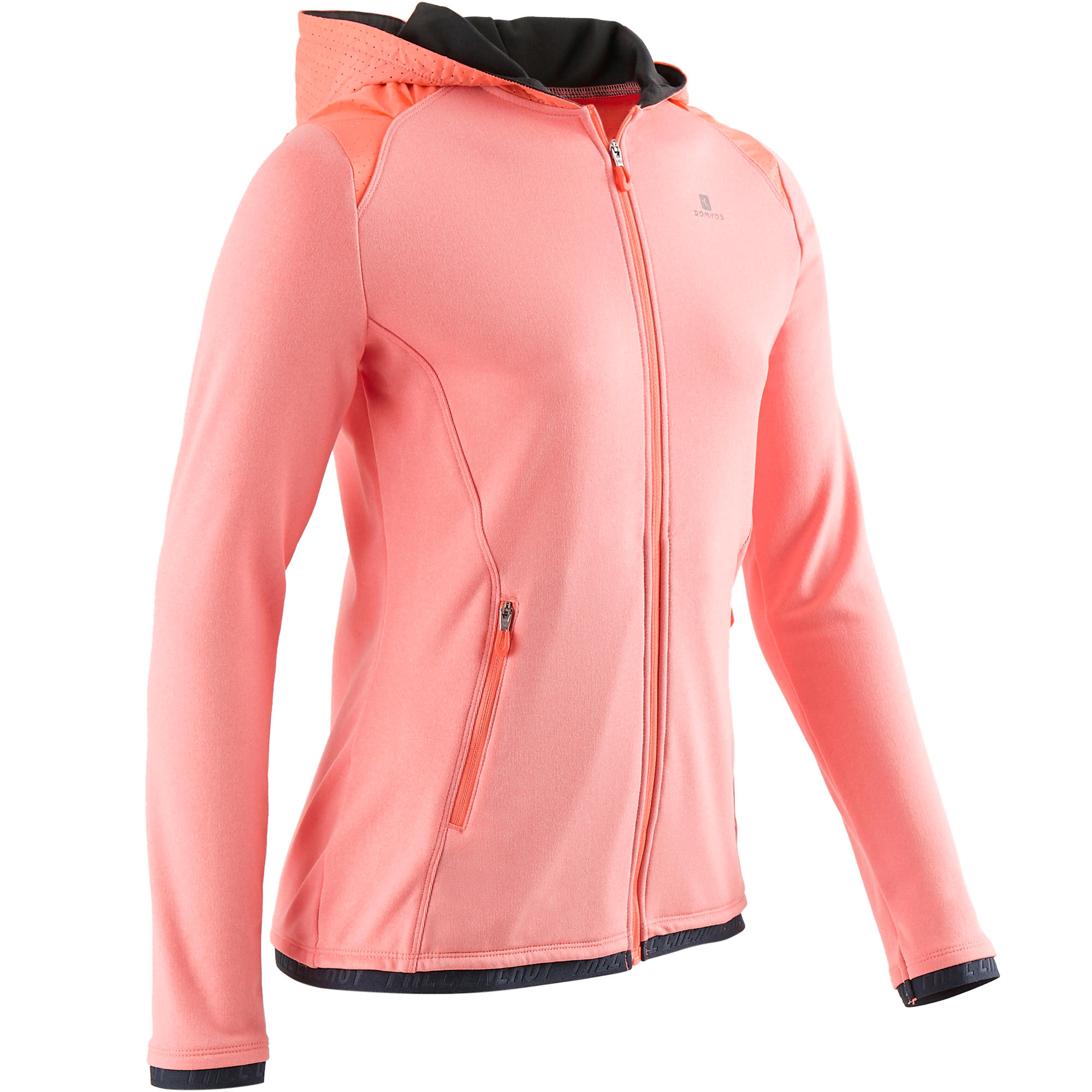 Domyos Gym Hoodie Met Rits S900 Voor Meisjes Koraal domyos kopen in de aanbieding