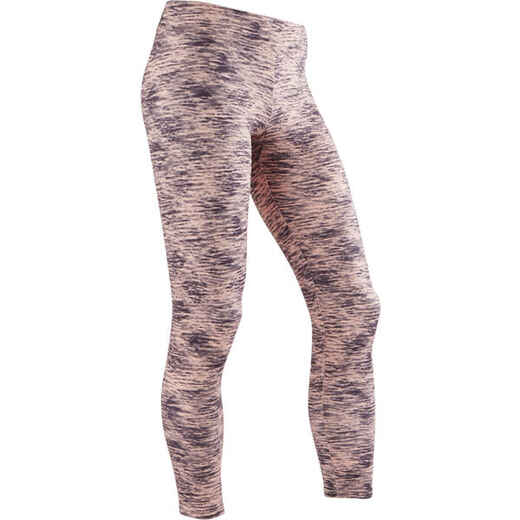 
      S500 Girls' Warm Gym Leggings - Pink Print
  