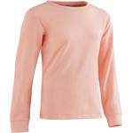 Domyos Warme sweater voor meisjes, voor gym, roze