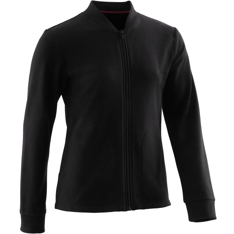 100 Girls' Gym Jacket - Black | Domyos 