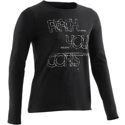 T-Shirt manches longues Gym fille noir imprimé