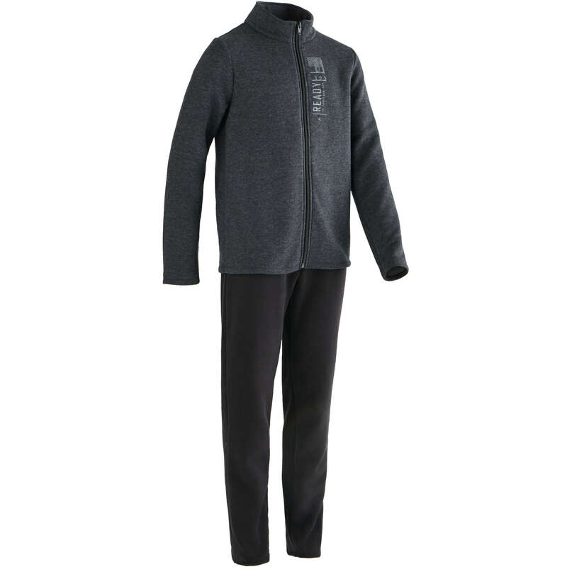 BOY EDUCATIONAL GYM COLD WEATHER APP - 100 Boys' Gym Tracksuit - Grey DOMYOS