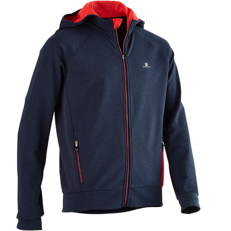 Veste capuche S900 Gym garçon bleu rouge