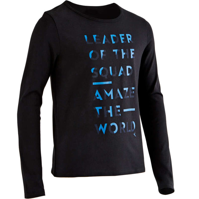 BOY EDUCATIONAL GYM APPAREL - 100 Long-Sleeved Gym T-Shirt DOMYOS