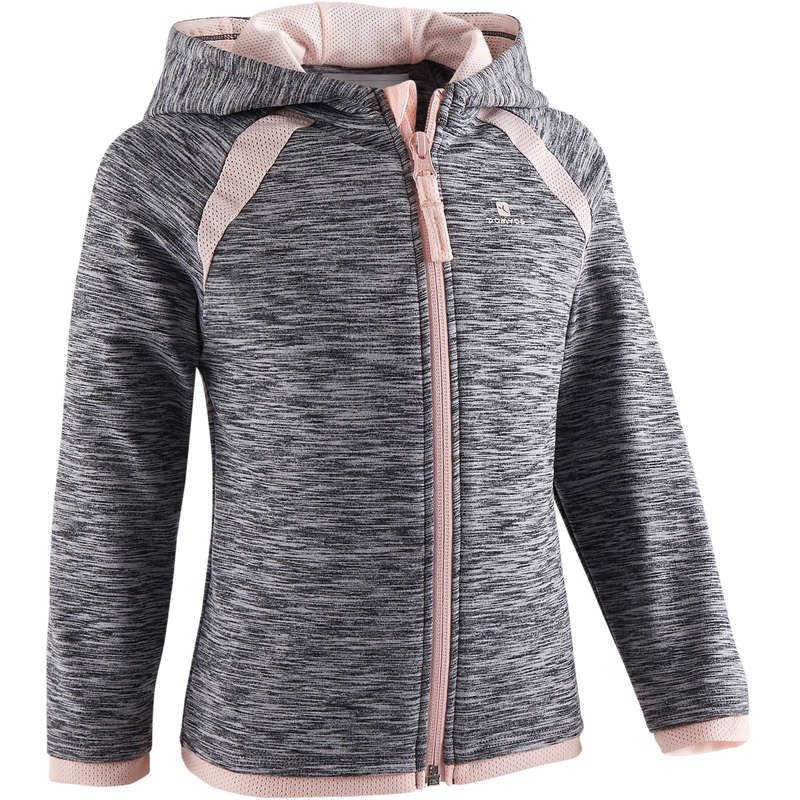 DOMYOS S500 Baby Gym Jacket - Grey/Pink | Decathlon