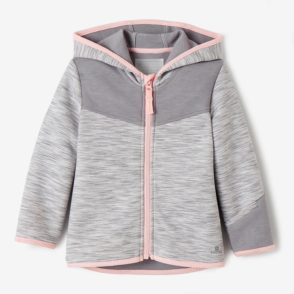 Kapuzenjacke 500 Babyturnen grau/blau