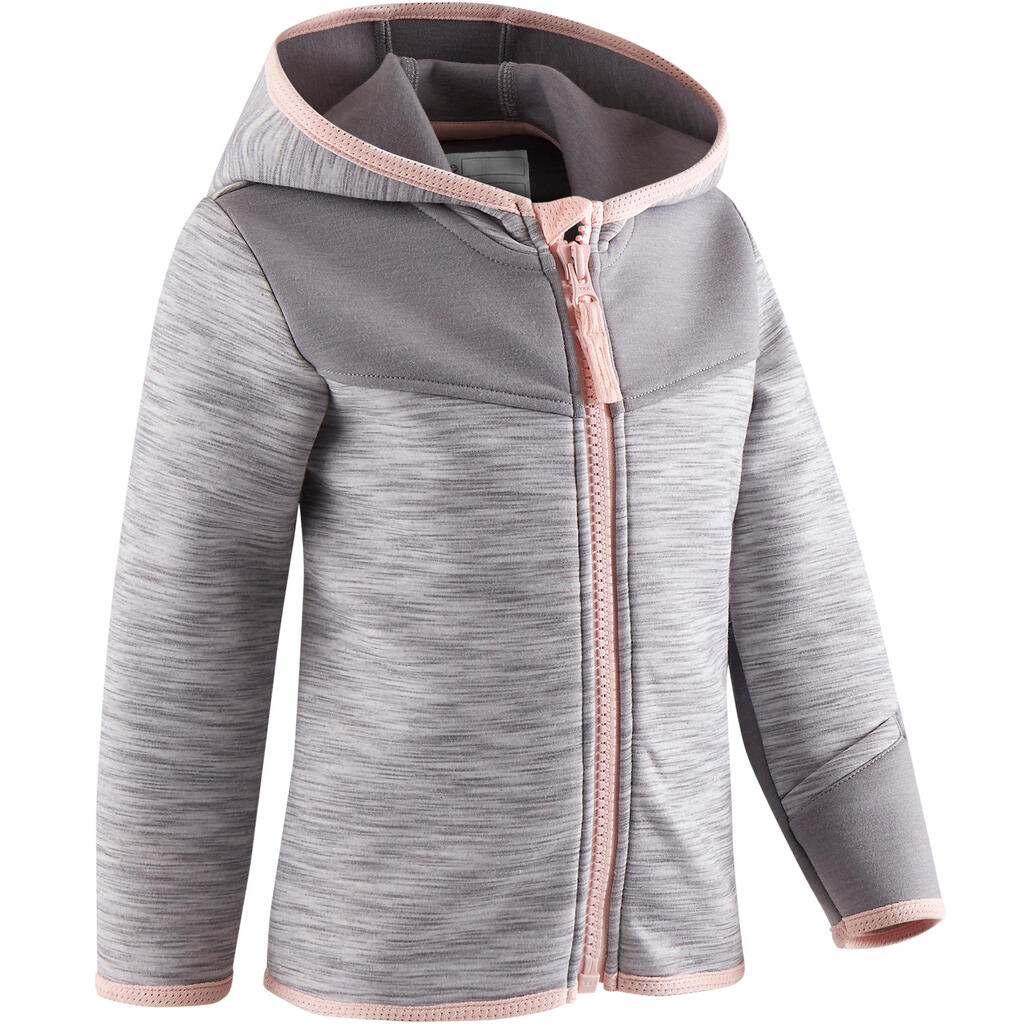 Kapuzenjacke 500 Babyturnen grau/blau