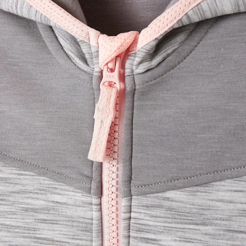 Kapuzenjacke 500 Babyturnen grau/blau