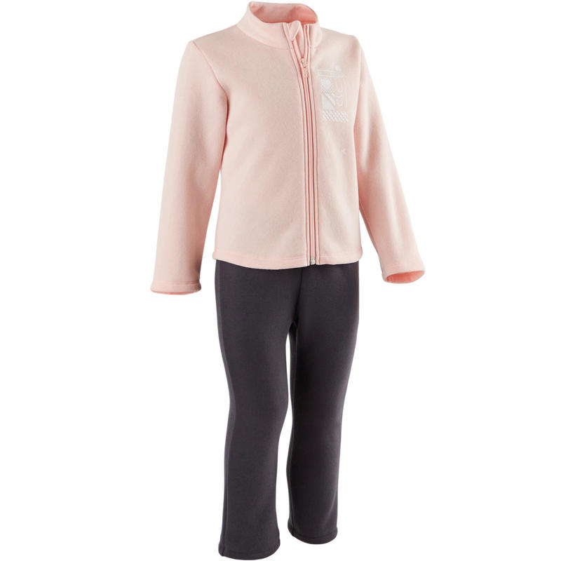 Survêtement 100 Gymnastique pour enfant rose imprimé Warm'y glissière Survêtement 100 Gymnastique pour enfant rose imprimé Warm'y glissière
