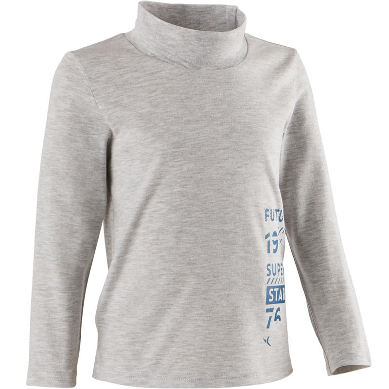 Lote De 2 Camisetas De Manga Larga 500 Gimnasia Infantil Gris Azul