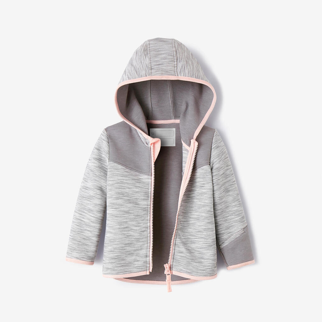 Kapuzenjacke 500 Babyturnen grau/blau