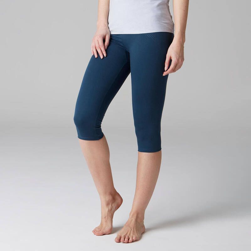 Dámské 3/4 legíny 900 na strečink a pilates slim tmavě modré