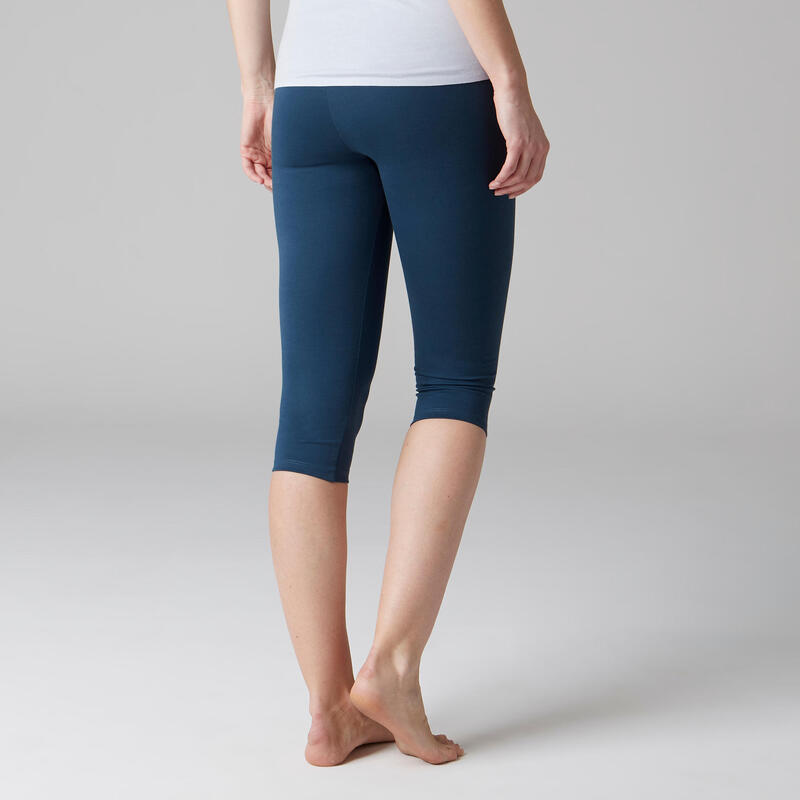 Dámské 3/4 legíny 900 na strečink a pilates slim tmavě modré