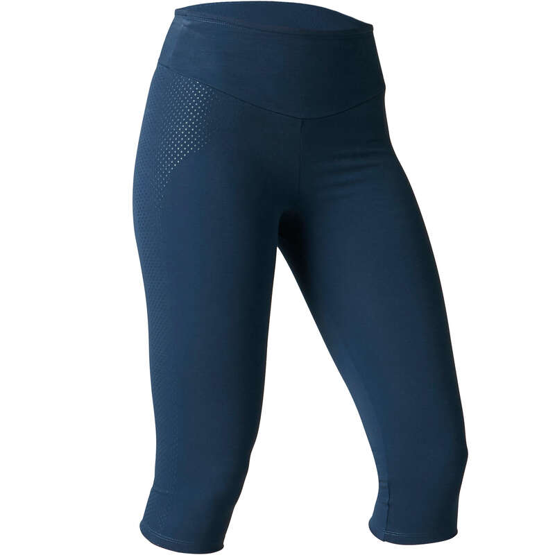 WOMAN T SHIRT LEGGING SHORT Fitness and Gym - 900 Gym Cropped Bottoms - Blue NYAMBA - Gym Activewear