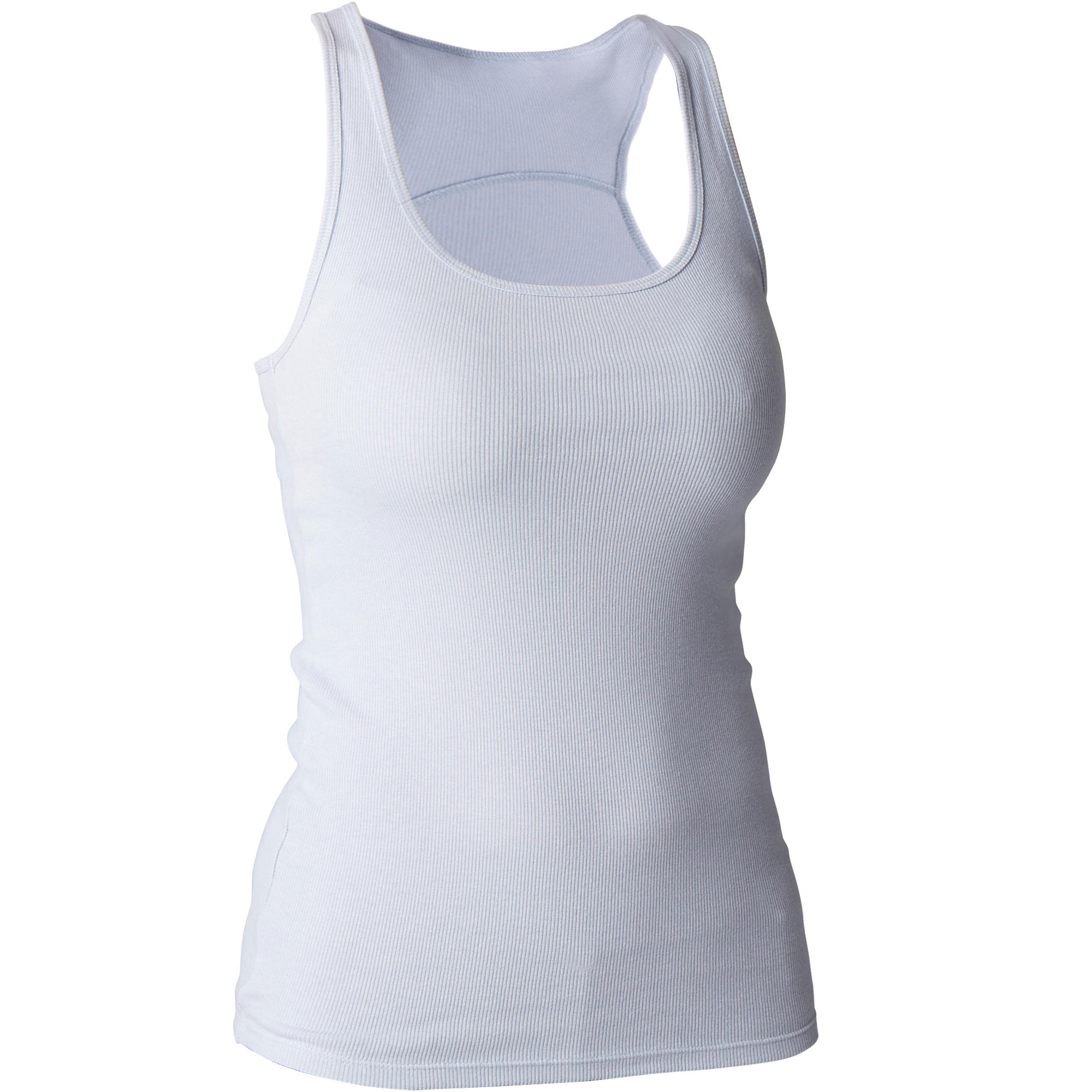 Domyos Damestop 500 Voor Gym En Stretching Blauw Grijs domyos kopen in de aanbieding