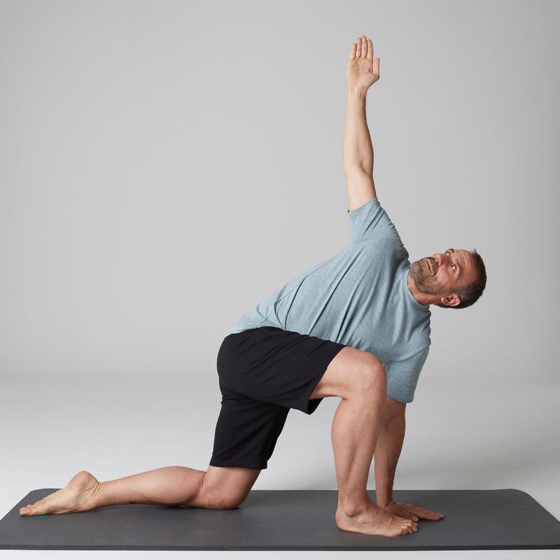 500 Pilates Tisortu Erkek Acik Mavi Domyos By Decathlon