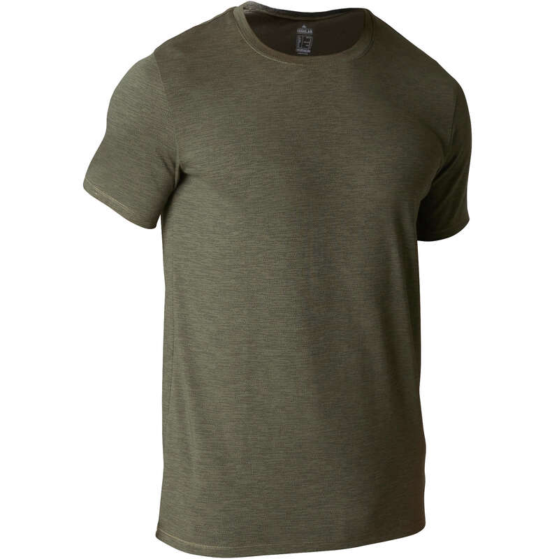 MAN GYM, PILATES APPAREL - 500 Regular Gym T-Shirt Khaki NYAMBA