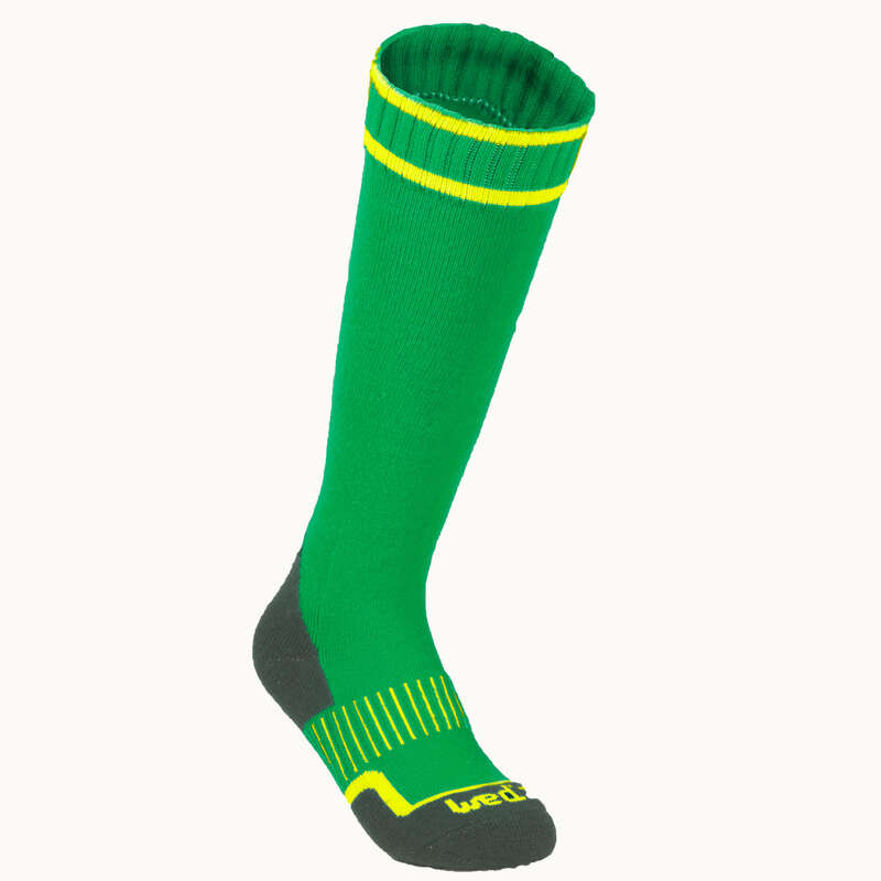 JUNIOR SKI AND SNOWBOARD SOCKS Ski Wear - Warm 100 Kids Ski Socks - Green WEDZE - Ski Wear