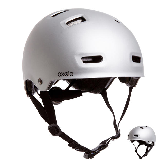 Roller Skating, Skateboarding and Scootering Helmet MF500 Gray