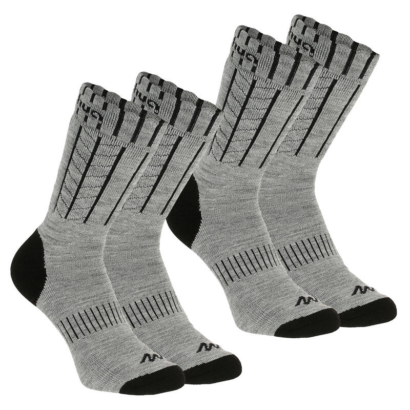 Chaussettes chaudes de randonnée - SH100 X-WARM MID - adulte X 2 paires