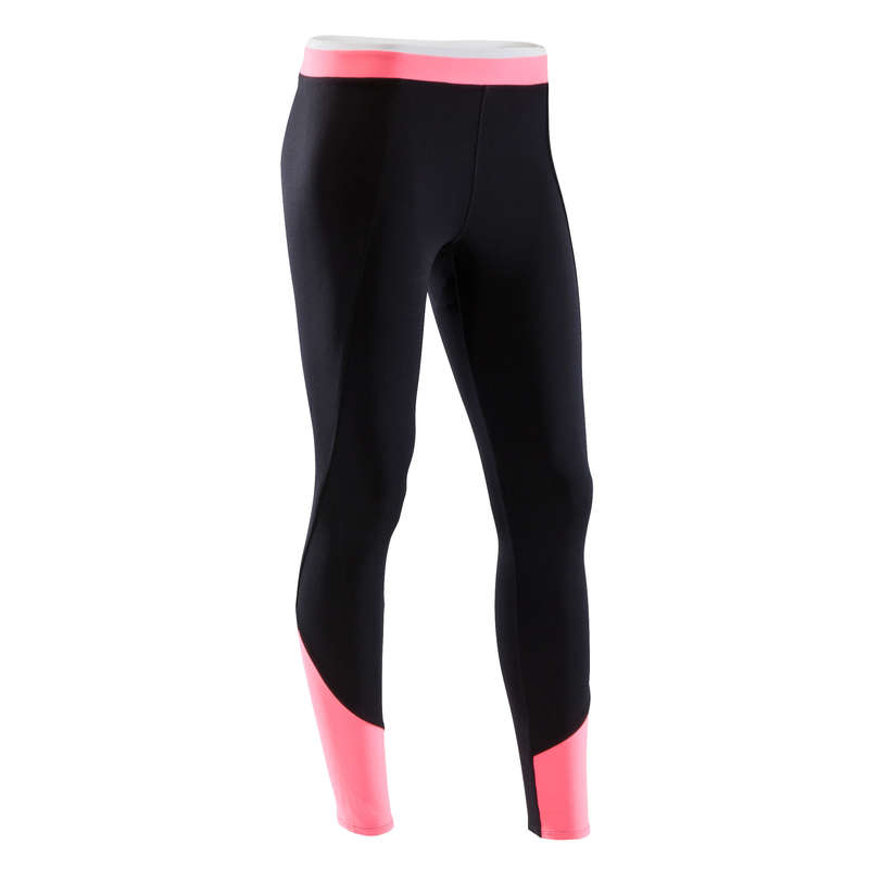 DOMYOS 120 Women's Two-Tone Cardio Fitness Leggings - Black/Pink...