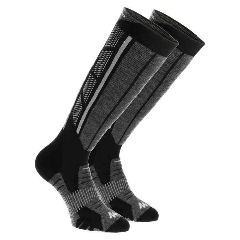 Chaussettes de randonnée neige adulte SH520 x-warm hautes noires rouges. Chaussettes de randonnée neige adulte SH520 x-warm hautes noires rouges.