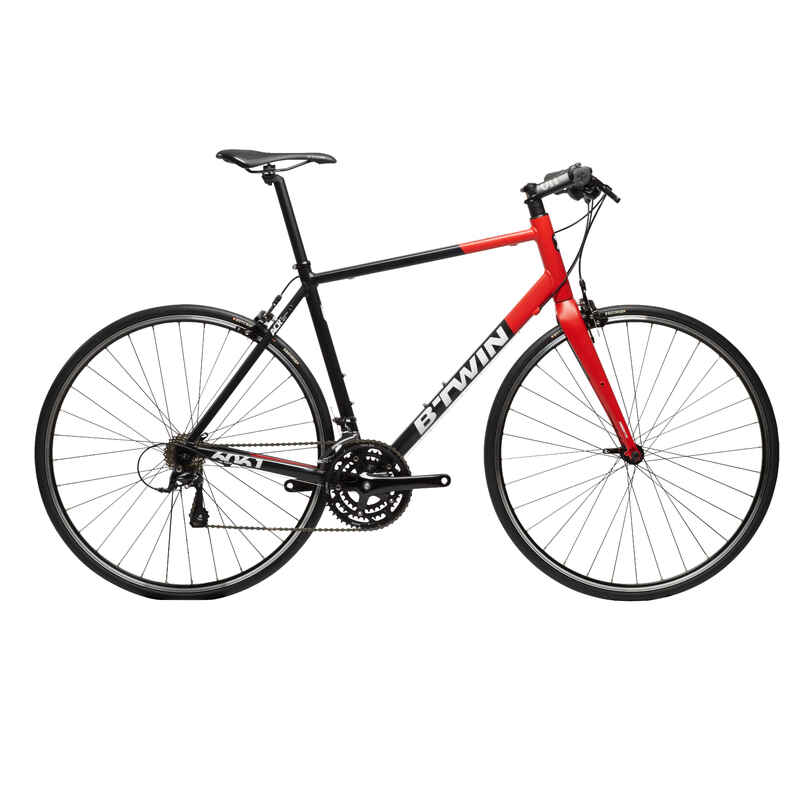 Plento dviratis „Triban 520 FB“, juodas / raudonas / baltas