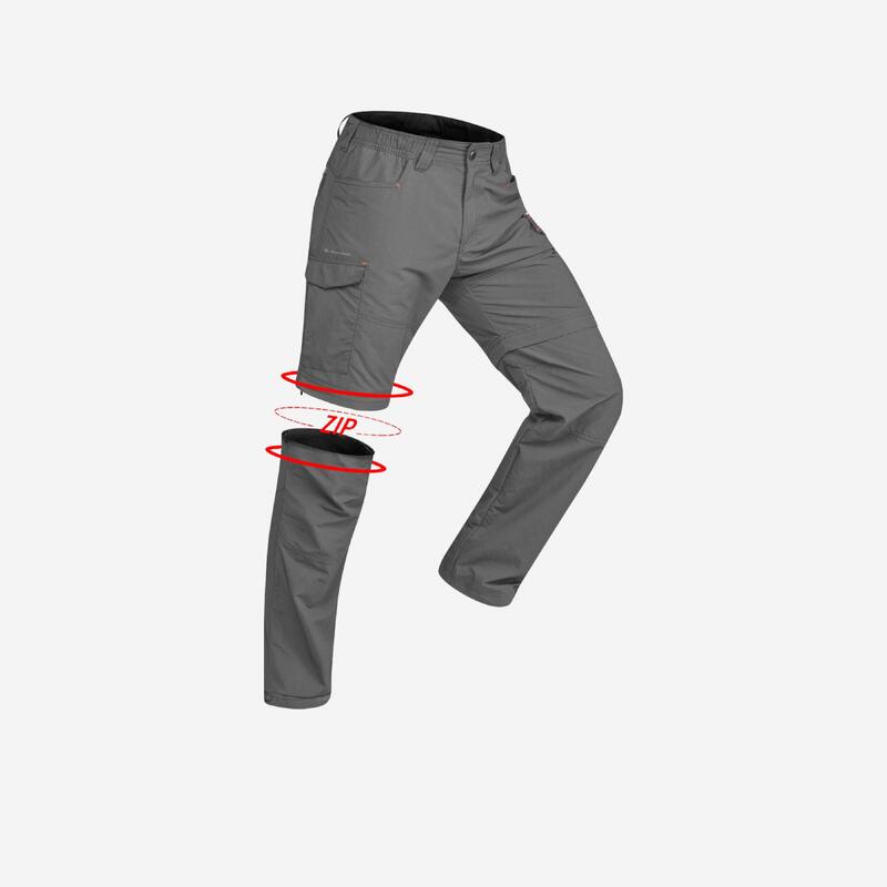 Pantalon modulable randonnée d'aventure montagne TREK 500 homme gris foncé Pantalon modulable randonnée d'aventure montagne TREK 500 homme gris foncé