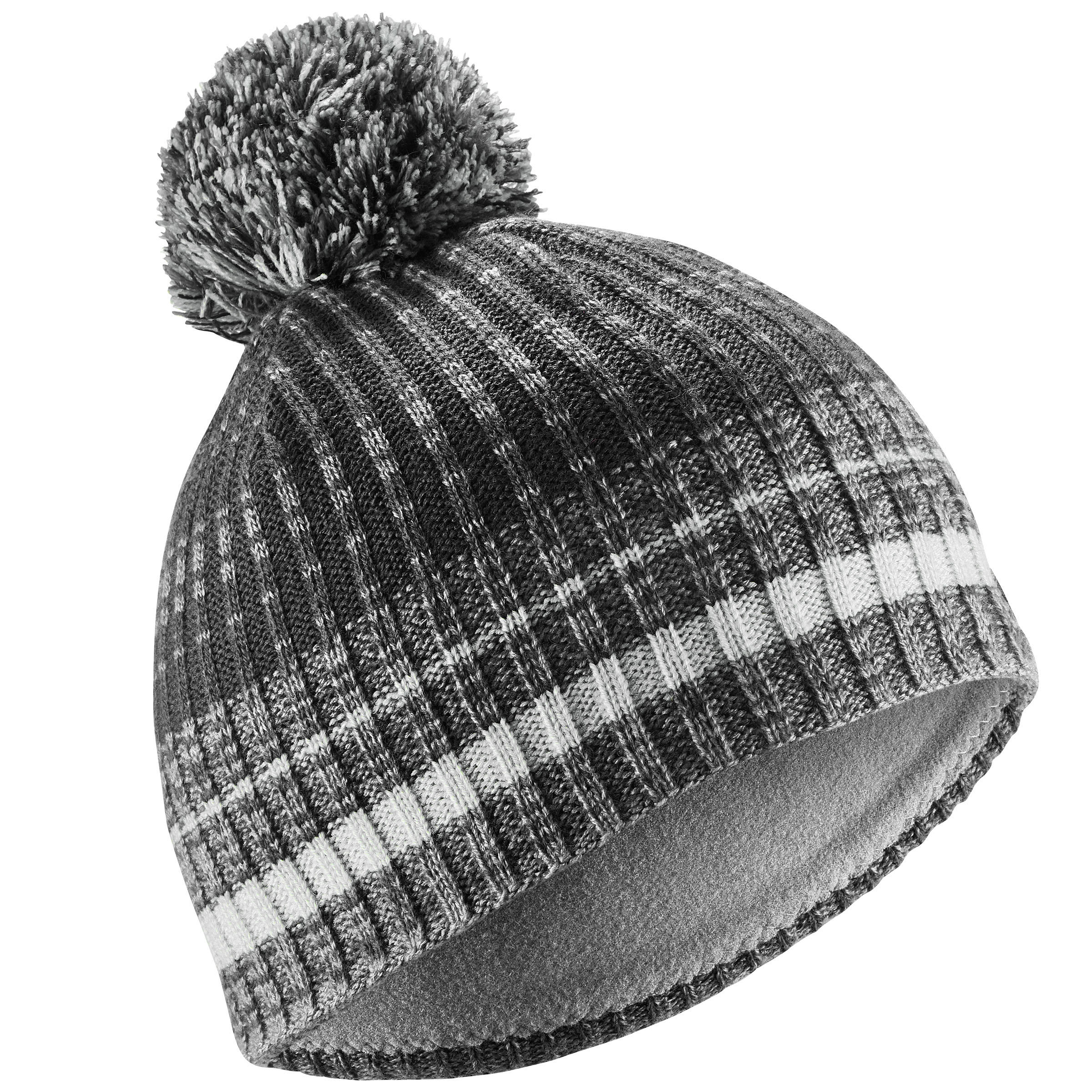 CHILDREN'S SKIING HAT RIB - WHITE GREY