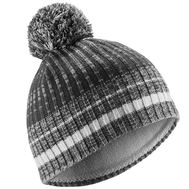 JUNIOR SKI AND SNOWBOARD HEADWEAR Skiing - JR RIB HAT - WHITE GREY WEDZE - Ski Wear