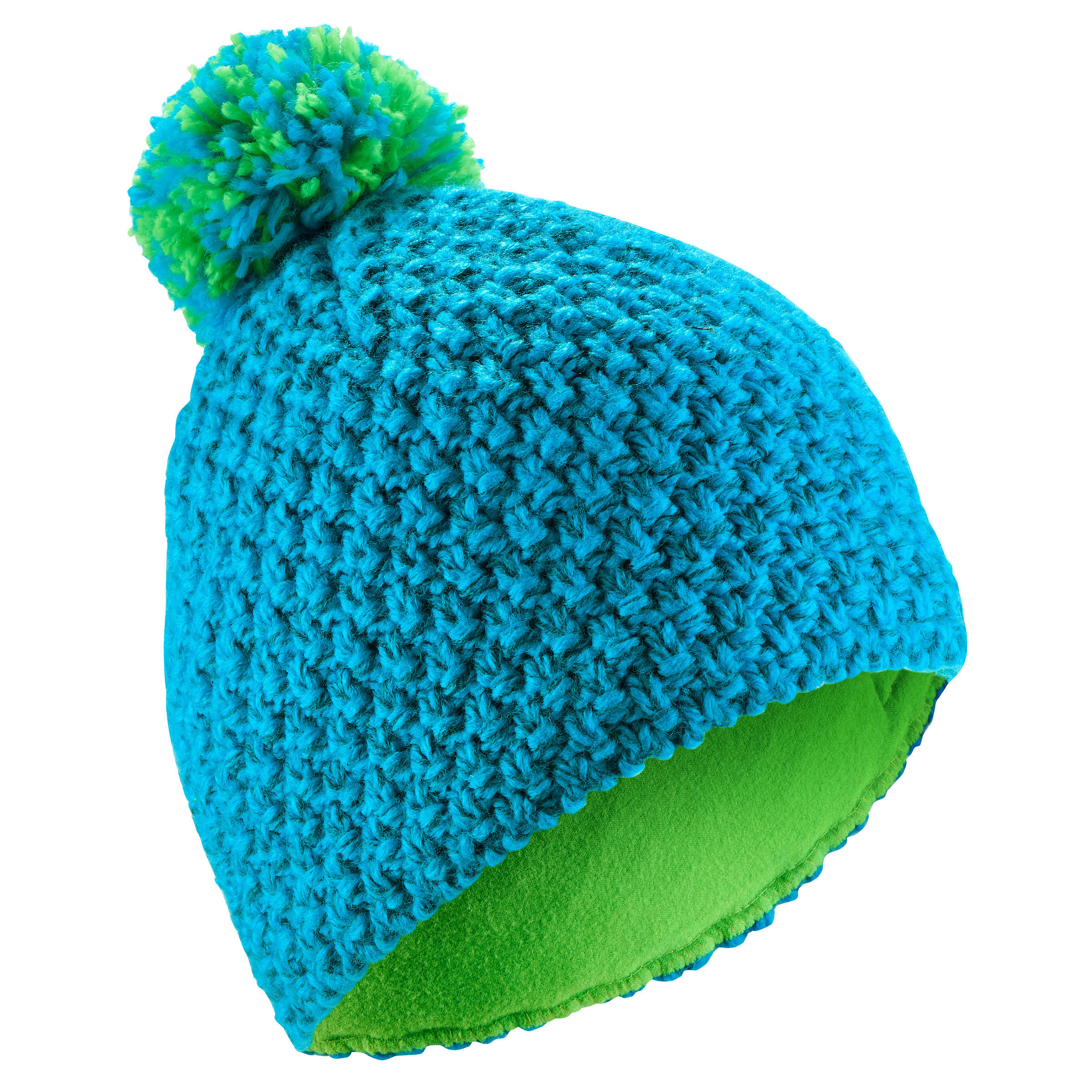 BONNET DE SKI ENFANT TIMELESS BLEU VERT - Wedze