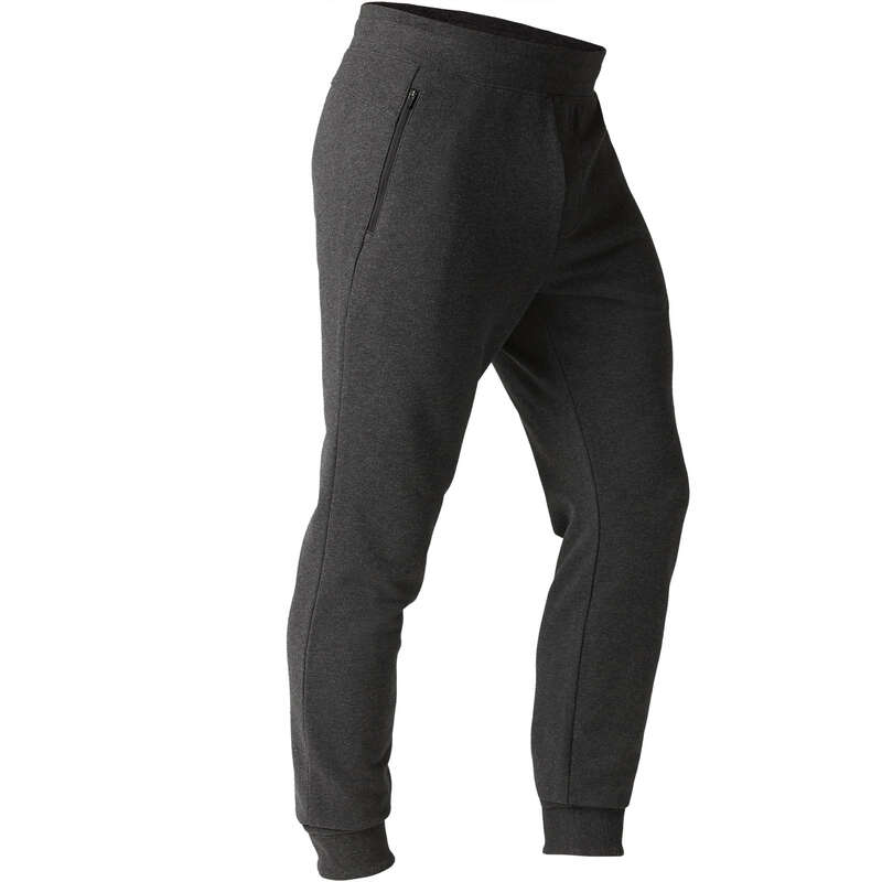 NYAMBA 500 Slim-Fit Zip Gym Stretching Bottoms - Dark Grey...