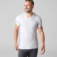 500 Slim-Fit V-Neck Pilates & Gentle Gym T-Shirt - White