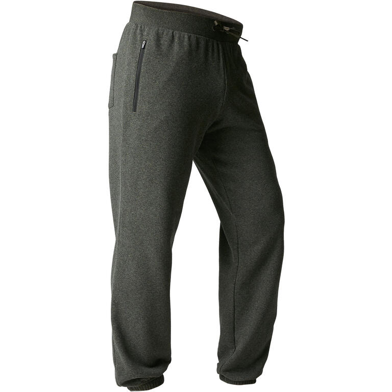 Men's Jogging Bottoms 500 - Mottled Khaki