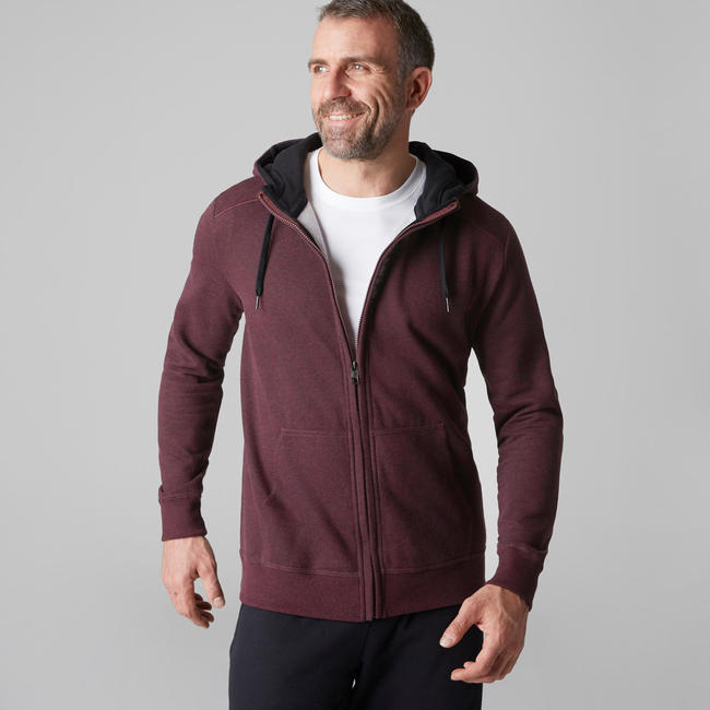 Mens Gym Jacket Hooded 900 Burgundy